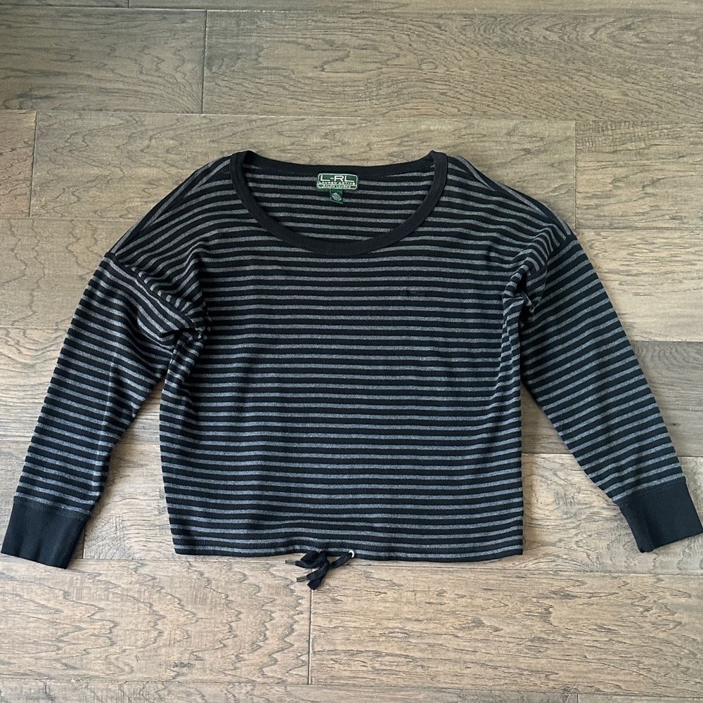 Ralph Lauren Active Black and Gray Striped Shirt